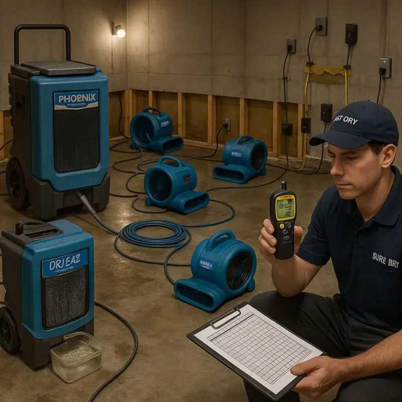 Structural Drying and Dehumidification process in Stiles, PA